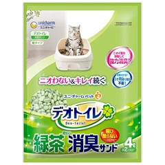 Unicharm Deo-Toilet貓砂盆專用消臭抗菌滲透式貓砂4升(綠茶)