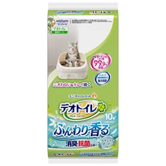 Unicharm Deo-Toilet貓砂盆專用消臭抗菌尿墊10片(庭園芳香)