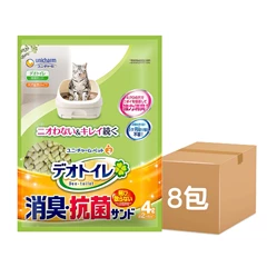 [原箱8包] Unicharm Deo-Toilet貓砂盆專用消臭抗菌滲透式貓砂4升(綠茶)